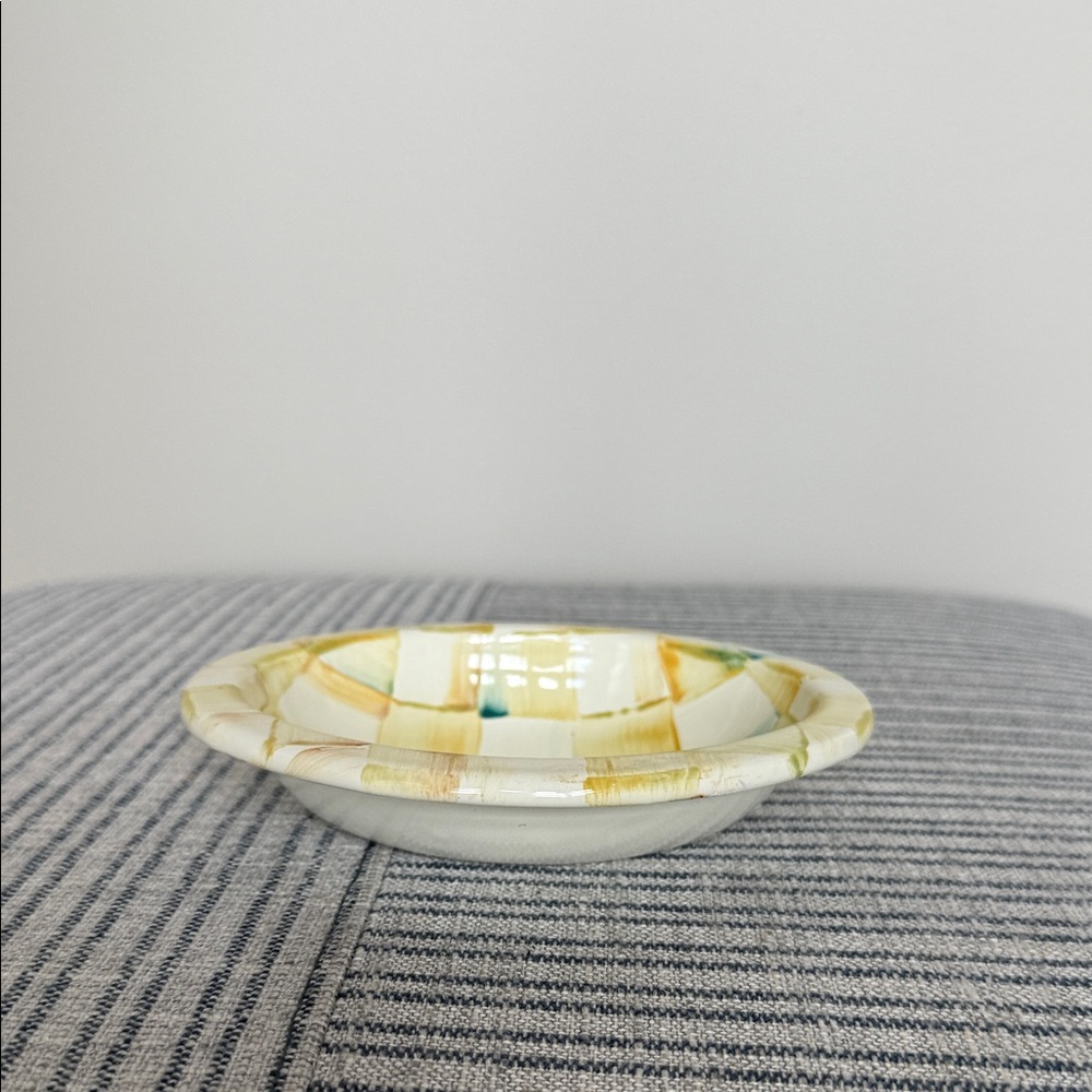 MacKenzie-Childs Parchment Check small dish/soap/sponge. Rare and Retired.